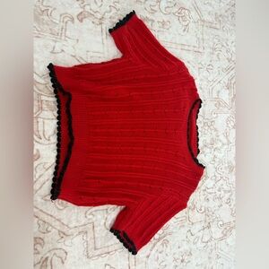 Mi Red Sweater with Black Accents